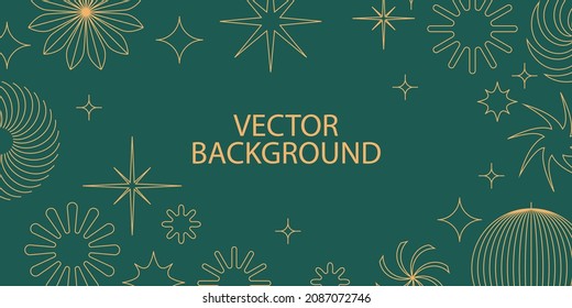 Banner horizontal vectorial con espacio de copia para texto - elementos de diseño y formas para fondo abstracto y arte moderno - tarjeta de saludo