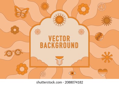 Vector horizontal banner with copy space for text - design elements and shapes for abstract backgrounds and modern art - greeting card