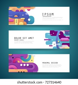 Vector horizontal banner template, abstract design