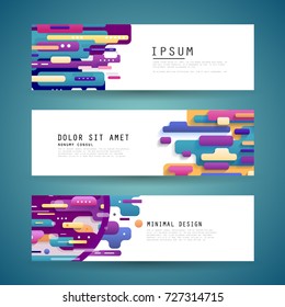 Vector horizontal banner template, abstract design