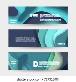 Vector horizontal banner template, abstract design