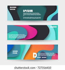 Vector horizontal banner template, abstract design