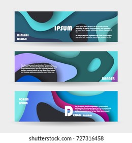 Vector horizontal banner template, abstract design