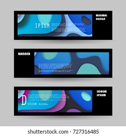 Vector horizontal banner template, abstract design
