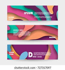 Vector horizontal banner template, abstract design