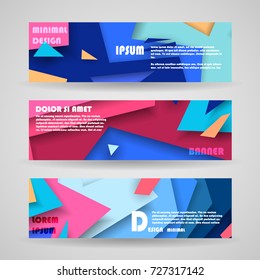 Vector horizontal banner template, abstract design