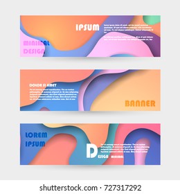 Vector horizontal banner template, abstract design