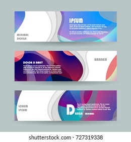 Vector horizontal banner template, abstract design