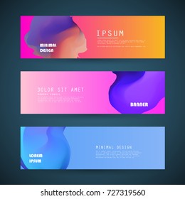 Vector horizontal banner template, abstract design