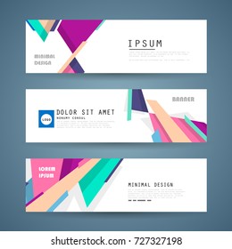 Vector horizontal banner template, abstract design