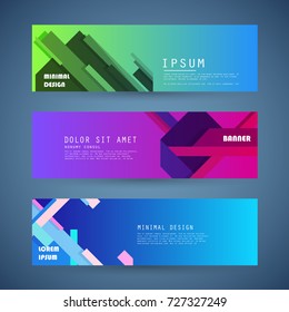 Vector horizontal banner template, abstract design