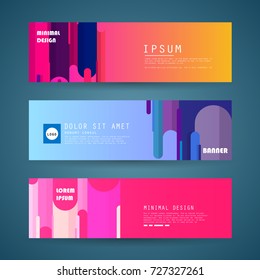 Vector horizontal banner template, abstract design