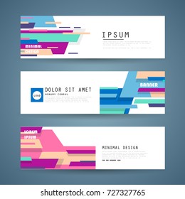 Vector horizontal banner template, abstract design