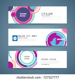Vector horizontal banner template, abstract design