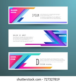 Vector horizontal banner template, abstract design