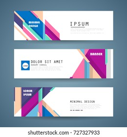 Vector horizontal banner template, abstract design