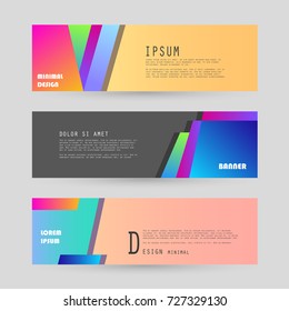 Vector horizontal banner template, abstract design