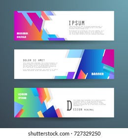 Vector horizontal banner template, abstract design