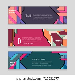 Vector horizontal banner template, abstract design