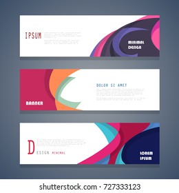 Vector horizontal banner template, abstract design