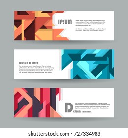 Vector horizontal banner template, abstract design