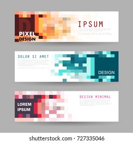 Vector horizontal banner template, abstract design
