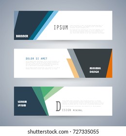 Vector horizontal banner template, abstract design