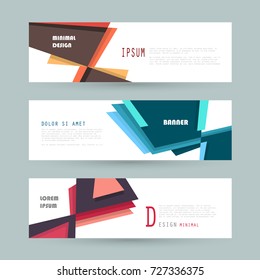 Vector horizontal banner template, abstract design