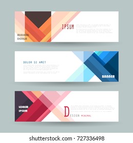 Vector horizontal banner template, abstract design