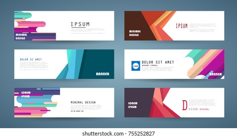 Vector horizontal banner template, abstract design