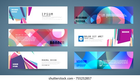 Vector horizontal banner template, abstract design