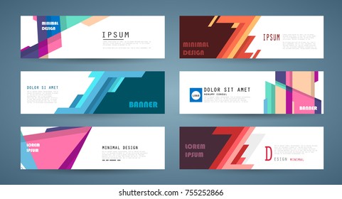 Vector horizontal banner template, abstract design