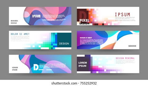 Vector horizontal banner template, abstract design