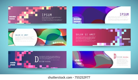 Vector horizontal banner template, abstract design