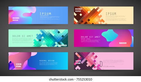 Vector horizontal banner template, abstract design