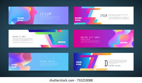 Vector horizontal banner template, abstract design