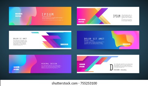 Vector horizontal banner template, abstract design