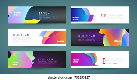 Vector horizontal banner template, abstract design