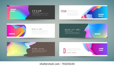 Vector horizontal banner template, abstract design