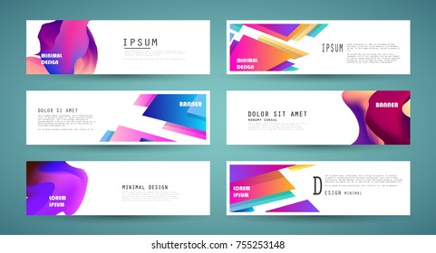 Vector horizontal banner template, abstract design