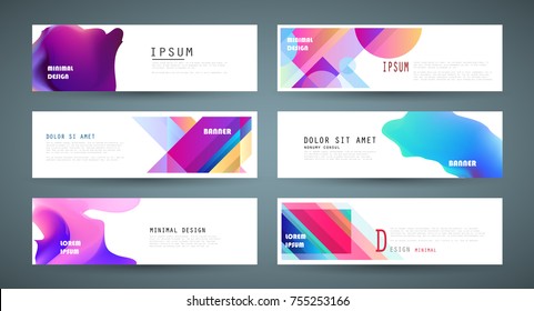 Vector horizontal banner template, abstract design