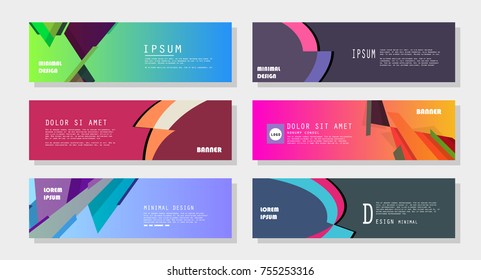 Vector horizontal banner template, abstract design