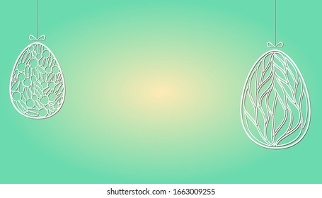 Vector horizontal banner template with eggs and place for text. Vector horizontal banner template with eggs and place for text. For advertising, packaging, design, holiday banners.