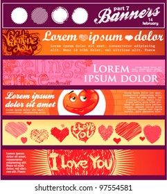 vector horizontal banner valentine themes