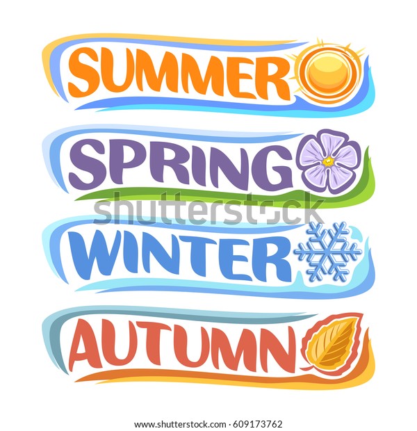 Vector Horizontal Banners Four Seasons Spring Stock Vector (Royalty ...