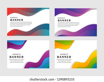 Vector Horizontal Banners. Set of modern design - Vector web banners design background or header templates, blue color, horizontal advertising business banner.