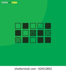 Vector horizontal black simple icon of a roulette table.