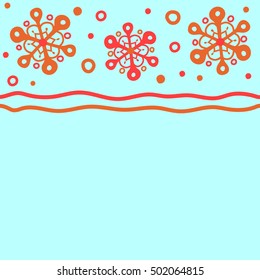 Vector horizontal Christmas party design template with copy space (place for your text). Abstract Christmass illustration with snowflakes on a blue background.