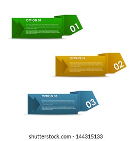 Vector horizontal of colorful paper options