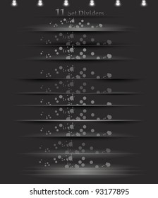 vector horizontal dividers set black